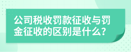 公司税收罚款征收与罚金征收的区别是什么？