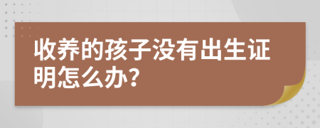 收养的孩子没有出生证明怎么办？