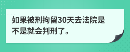 如果被刑拘留30天去法院是不是就会判刑了。