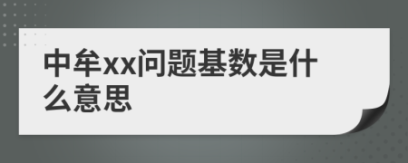 中牟xx问题基数是什么意思