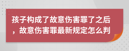 孩子构成了故意伤害罪了之后，故意伤害罪最新规定怎么判