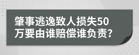 肇事逃逸致人损失50万要由谁赔偿谁负责？