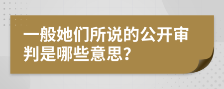 一般她们所说的公开审判是哪些意思？