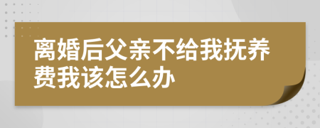 离婚后父亲不给我抚养费我该怎么办