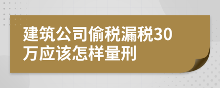 建筑公司偷税漏税30万应该怎样量刑