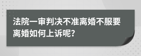 法院一审判决不准离婚不服要离婚如何上诉呢？