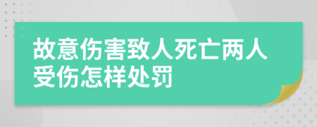 故意伤害致人死亡两人受伤怎样处罚