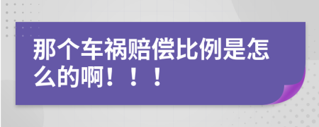 那个车祸赔偿比例是怎么的啊！！！