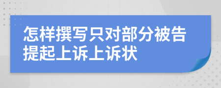 怎样撰写只对部分被告提起上诉上诉状