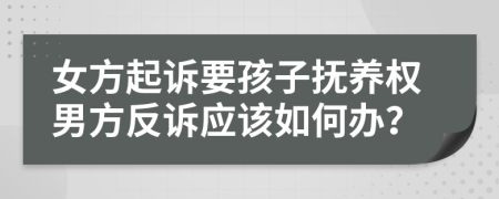 女方起诉要孩子抚养权男方反诉应该如何办？