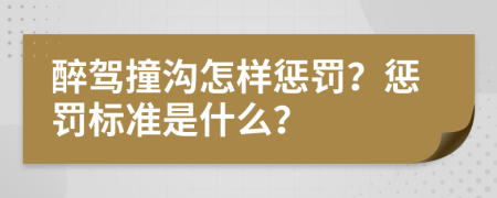 醉驾撞沟怎样惩罚？惩罚标准是什么？