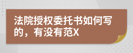 法院授权委托书如何写的，有没有范X