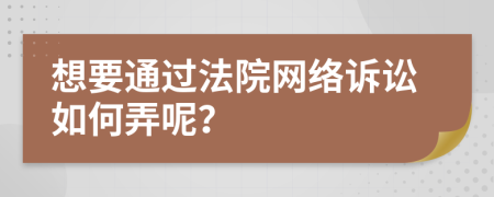 想要通过法院网络诉讼如何弄呢？