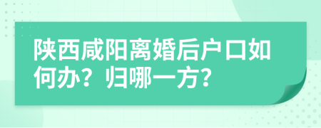 陕西咸阳离婚后户口如何办？归哪一方？