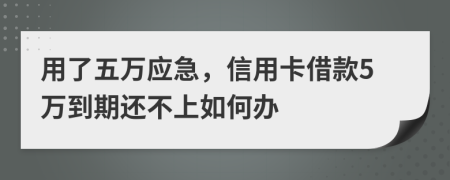 用了五万应急，信用卡借款5万到期还不上如何办