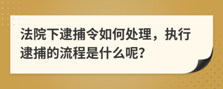 法院下逮捕令如何处理，执行逮捕的流程是什么呢？