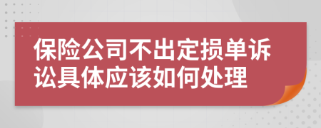 保险公司不出定损单诉讼具体应该如何处理