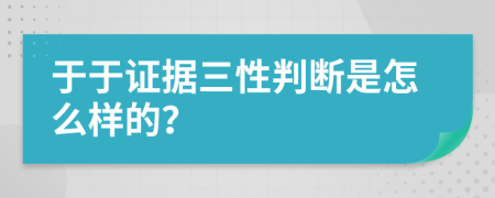 于于证据三性判断是怎么样的？