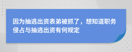 因为抽逃出资表弟被抓了，想知道职务侵占与抽逃出资有何规定