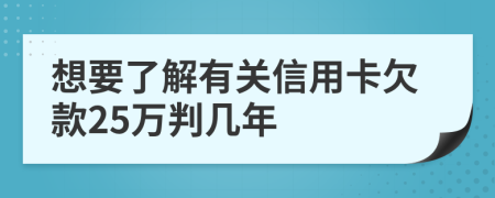 想要了解有关信用卡欠款25万判几年