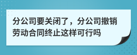 分公司要关闭了，分公司撤销劳动合同终止这样可行吗