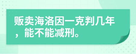 贩卖海洛因一克判几年，能不能减刑。