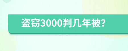 盗窃3000判几年被？