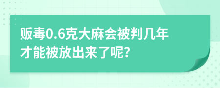 贩毒0.6克大麻会被判几年才能被放出来了呢？