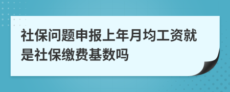 社保问题申报上年月均工资就是社保缴费基数吗
