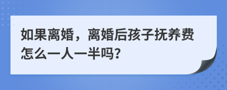 如果离婚，离婚后孩子抚养费怎么一人一半吗？