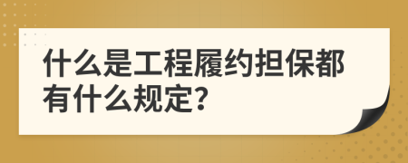 什么是工程履约担保都有什么规定？