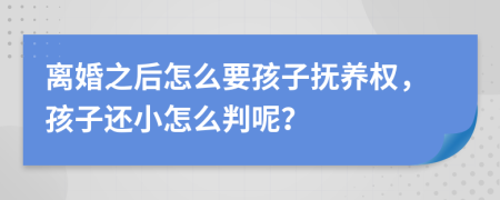 离婚之后怎么要孩子抚养权，孩子还小怎么判呢？