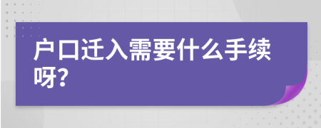 户口迁入需要什么手续呀？