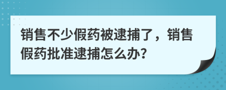 销售不少假药被逮捕了，销售假药批准逮捕怎么办？