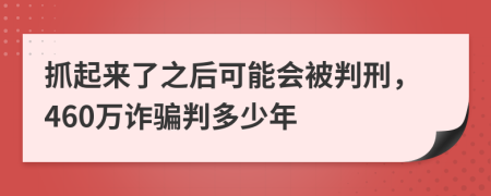 抓起来了之后可能会被判刑，460万诈骗判多少年