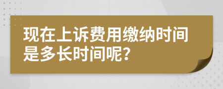 现在上诉费用缴纳时间是多长时间呢？