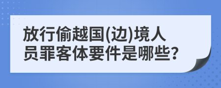 放行偷越国(边)境人员罪客体要件是哪些？