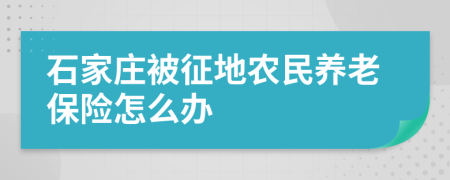 石家庄被征地农民养老保险怎么办