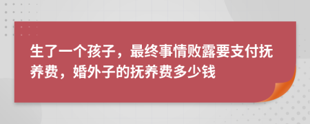 生了一个孩子，最终事情败露要支付抚养费，婚外子的抚养费多少钱