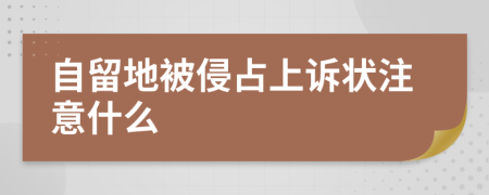 自留地被侵占上诉状注意什么