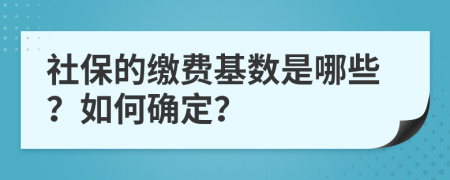 社保的缴费基数是哪些？如何确定？