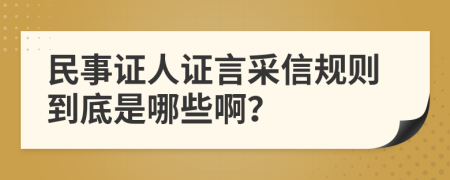 民事证人证言采信规则到底是哪些啊？