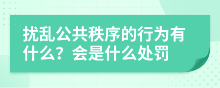 扰乱公共秩序的行为有什么？会是什么处罚