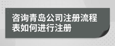 咨询青岛公司注册流程表如何进行注册