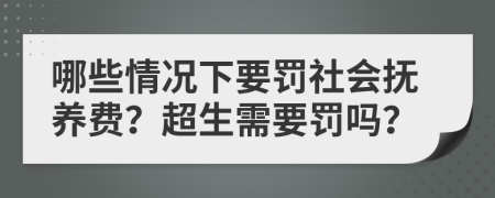 哪些情况下要罚社会抚养费？超生需要罚吗？