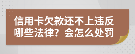 信用卡欠款还不上违反哪些法律？会怎么处罚