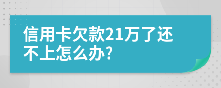 信用卡欠款21万了还不上怎么办?