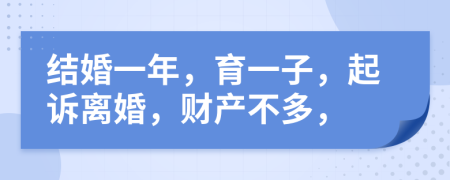 结婚一年，育一子，起诉离婚，财产不多，