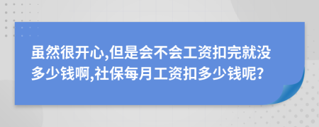 虽然很开心,但是会不会工资扣完就没多少钱啊,社保每月工资扣多少钱呢？
