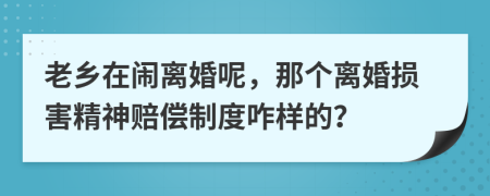 老乡在闹离婚呢，那个离婚损害精神赔偿制度咋样的？